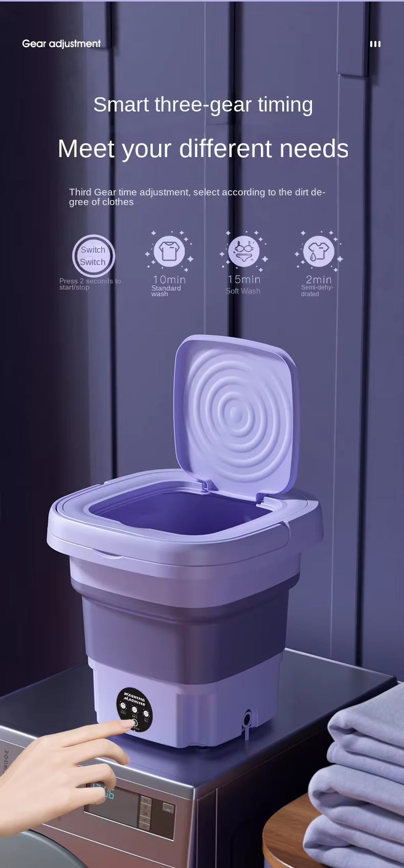 Gizmoteria™ 8L Portable Folding Washing Machine