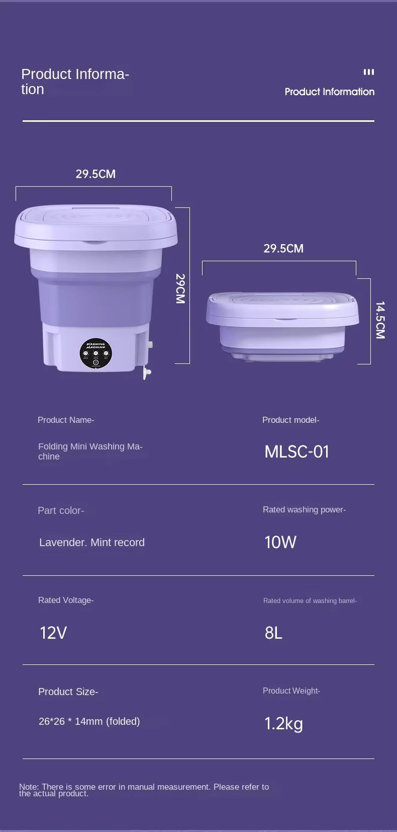 Gizmoteria™ 8L Portable Folding Washing Machine
