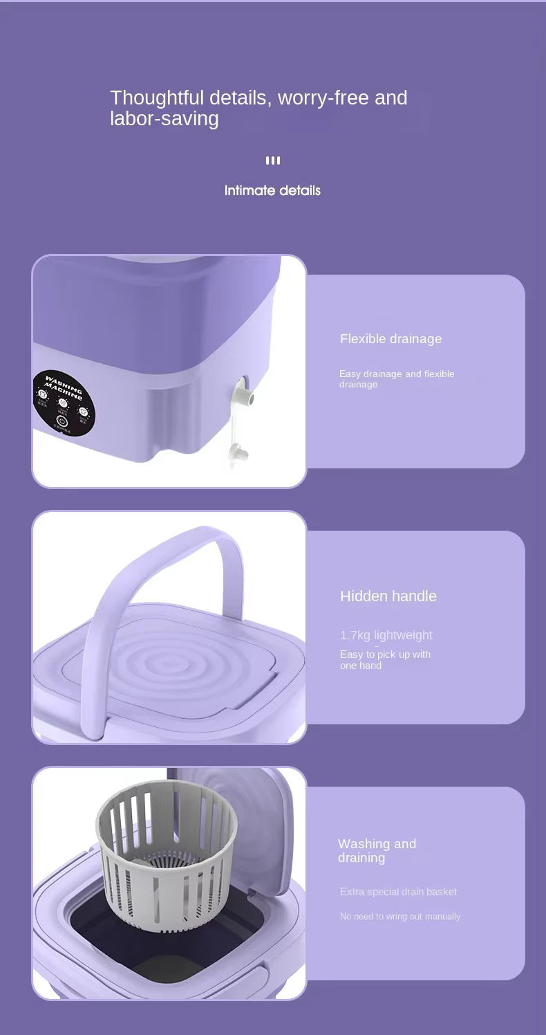 Gizmoteria™ 8L Portable Folding Washing Machine